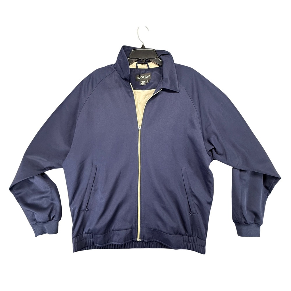 FootJoy Mens Golf‎ Jacket Full Zip Collared Lined Coat - Navy Blue - Large